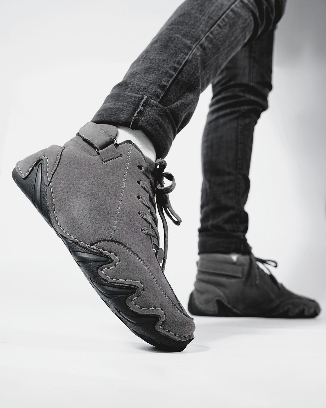 Suede Leather High Top - Sandstone Grey