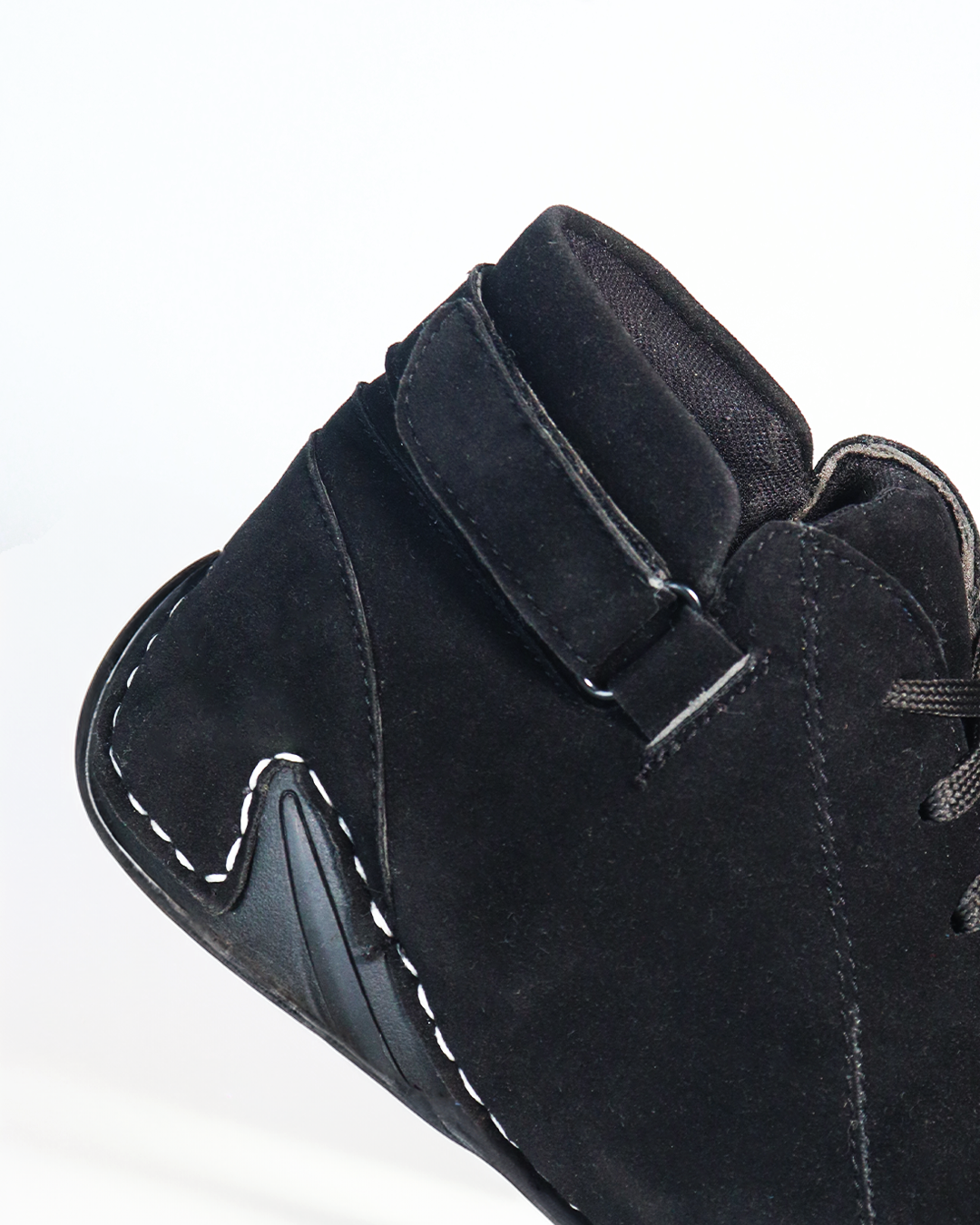 Suede Leather High Top - Charcoal Black