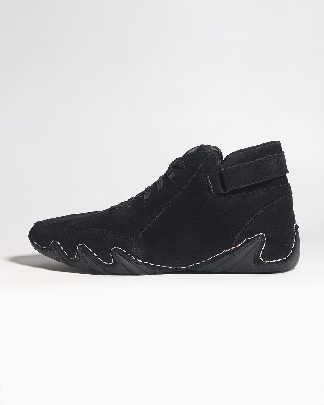 Suede Leather High Top - Charcoal Black